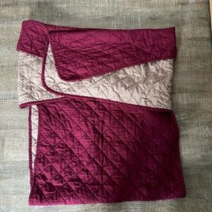 Reversible Burgundy and Beige Quilted Chair Recliner Cover